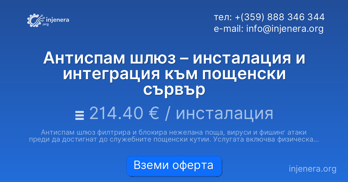 Антиспам шлюз – инсталация и интеграция към пощенски сървър