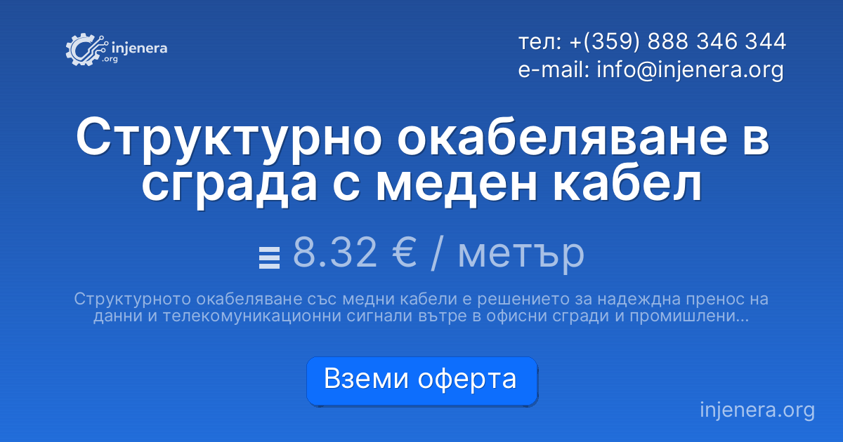 Структурно окабеляване в сграда с меден кабел