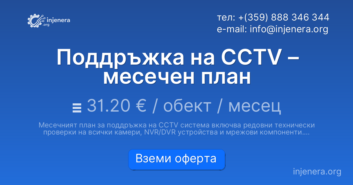 Поддръжка на CCTV – месечен план