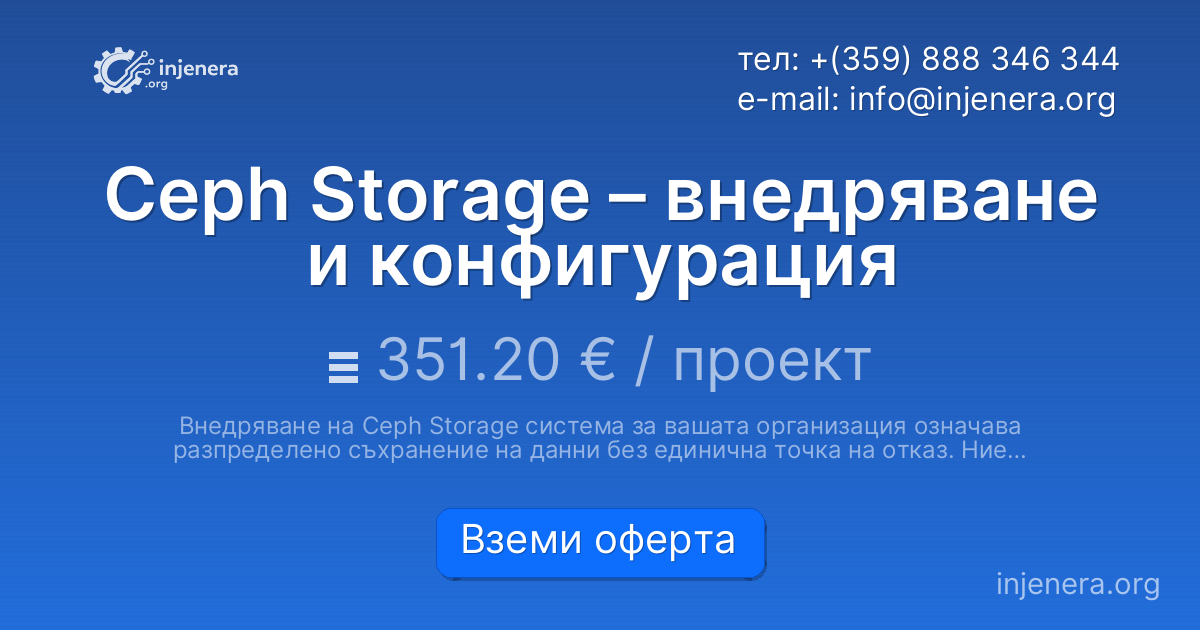 Ceph Storage – внедряване и конфигурация