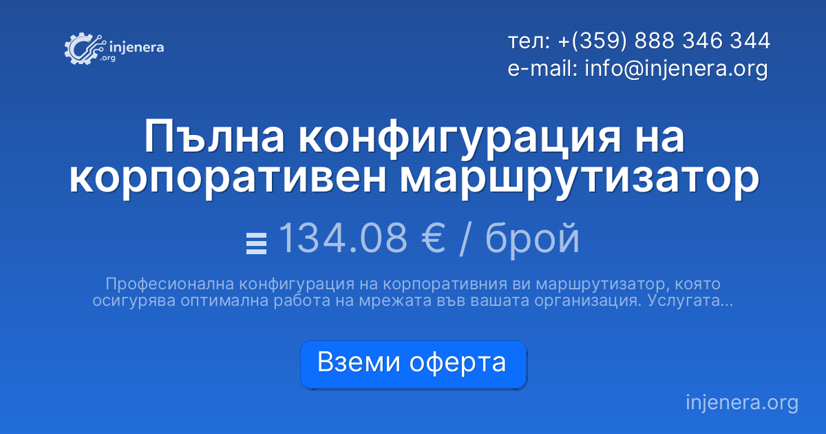 Пълна конфигурация на корпоративен маршрутизатор