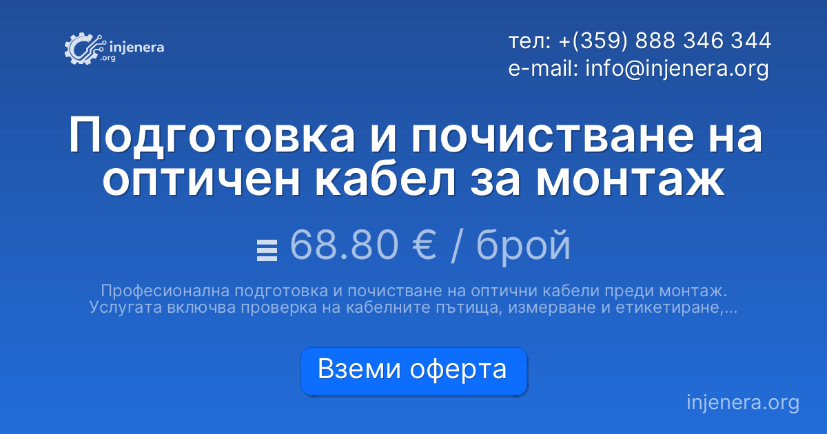 Подготовка и почистване на оптичен кабел за монтаж
