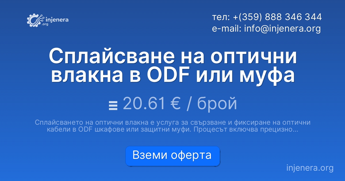 Сплайсване на оптични влакна в ODF или муфа