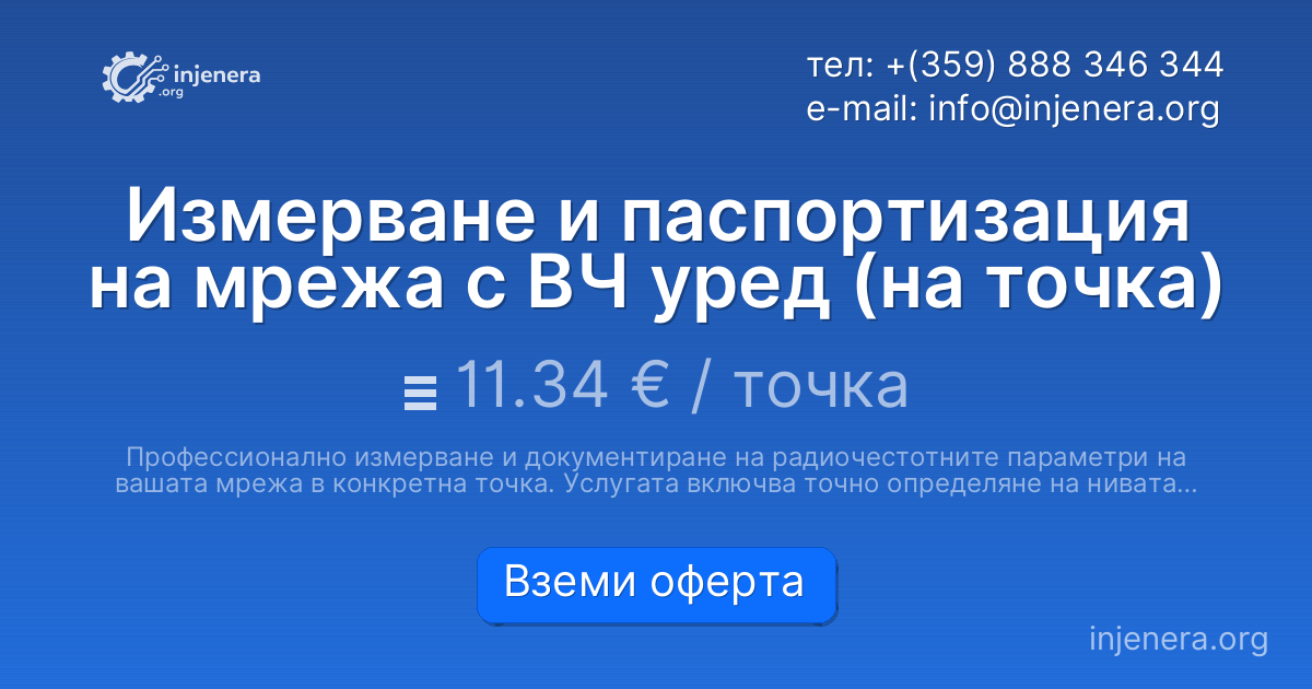 Измерване и паспортизация на мрежа с ВЧ уред (на точка)