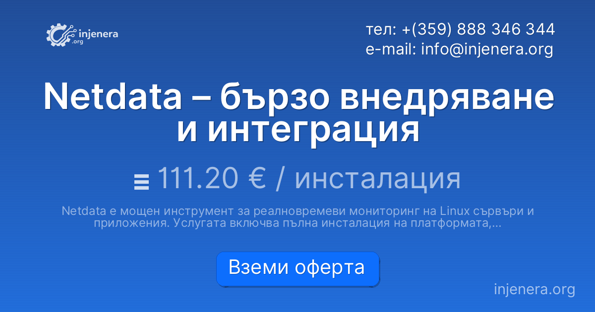 Netdata – бързо внедряване и интеграция