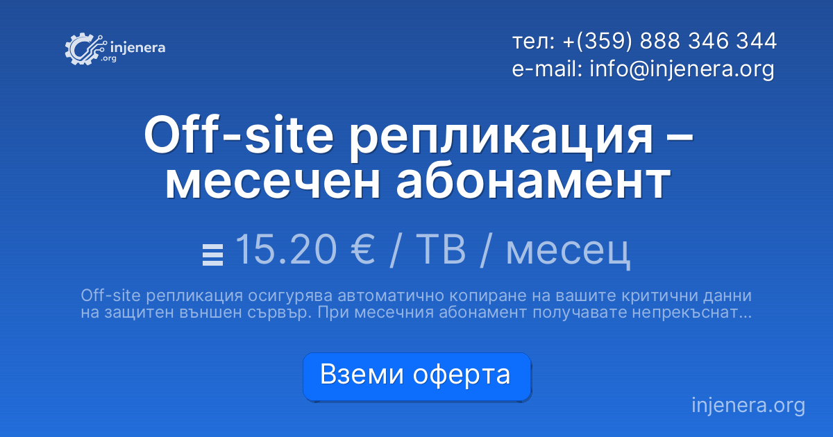 Off-site репликация – месечен абонамент