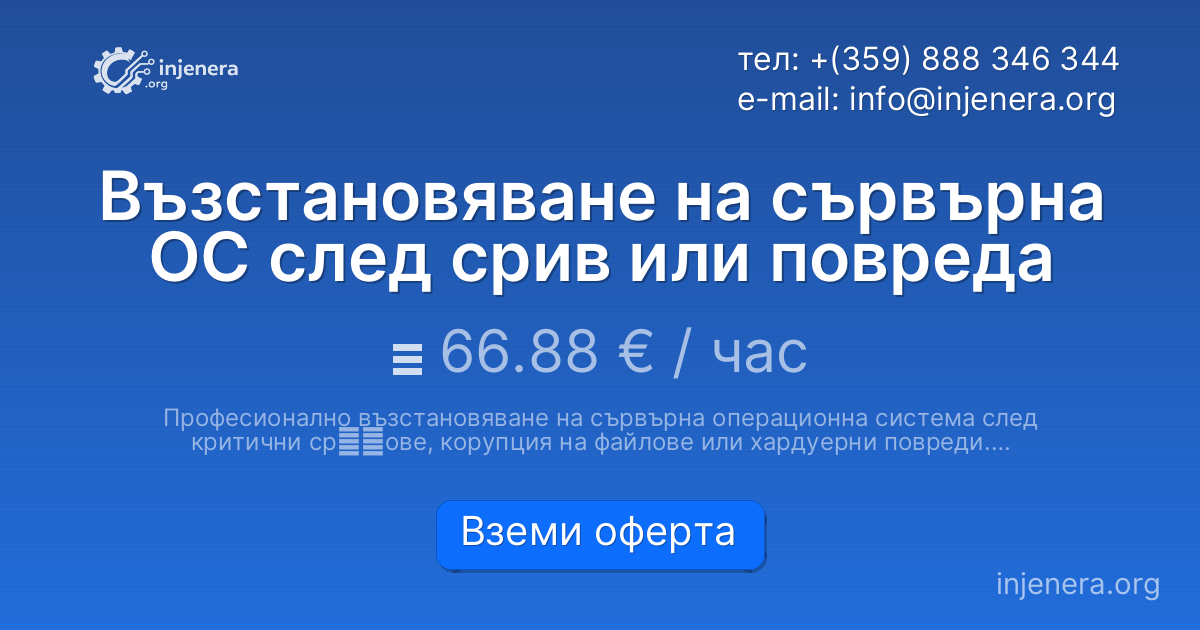 Възстановяване на сървърна ОС след срив или повреда